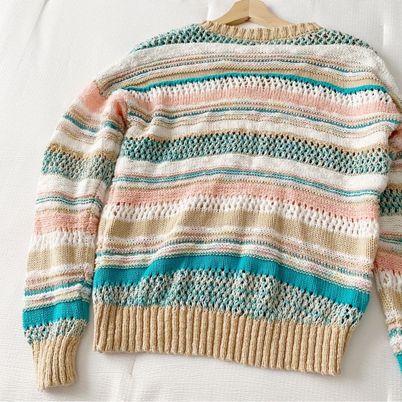 Olivia Sky Colorful Crochet Sweater - Picture 5 of 9